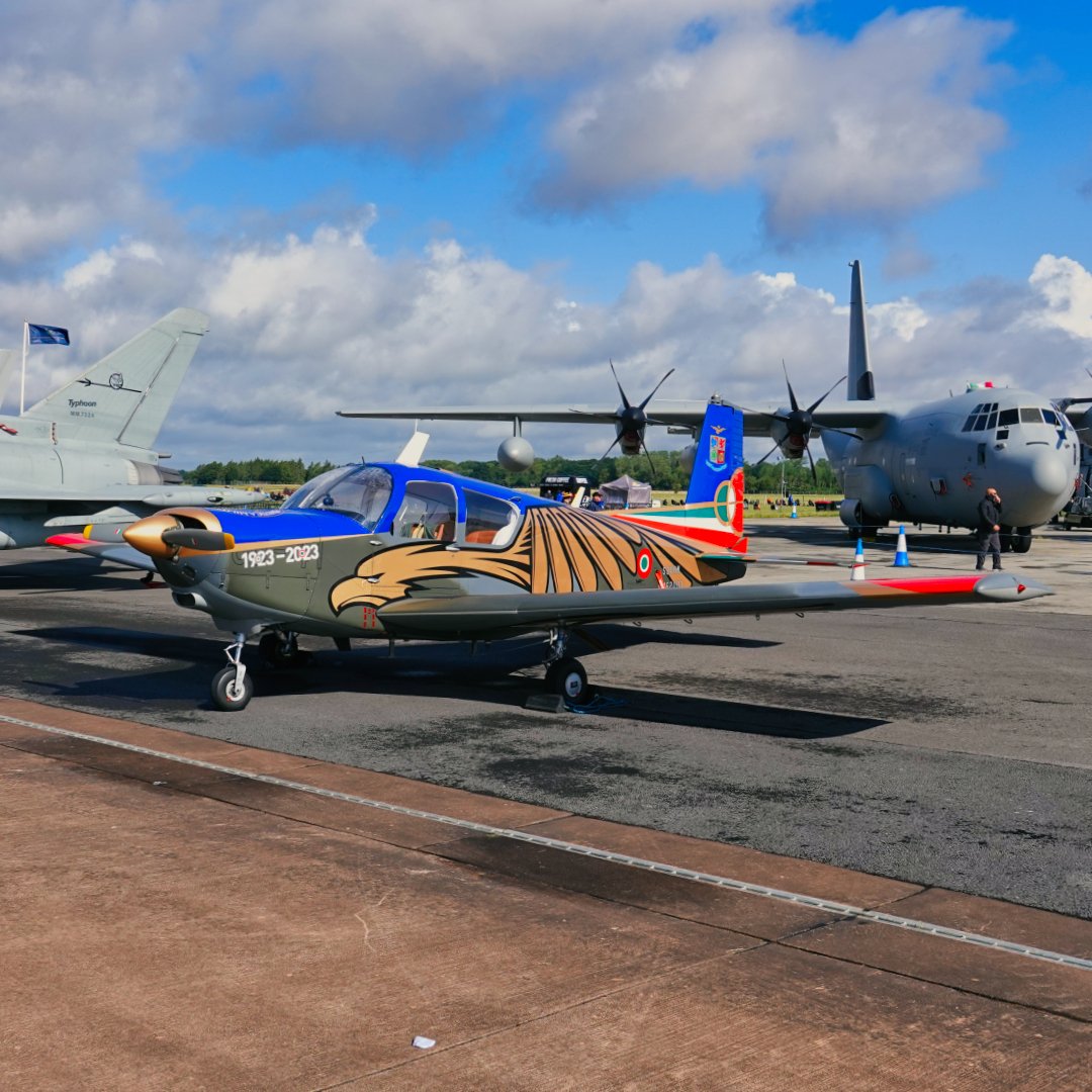 Italian Air Force SIAI-Marchetti S 208M MM62003 on display at RIAT 23. #riat #raffairford #airtattoo #royalinternationalairtattoo #fairfordairshow #myriat #riat23 #aeronauticamilitare #italianairforce #siaimarchetti #siaimarchettis208 #s208 #siaimarchettis208m #s208m