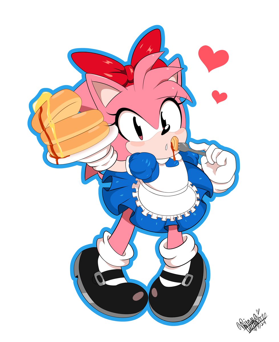 Quick Ihop Amy to warm up and get her out of my system 🥞💕✨ #Sonic #SonicTheHedeghog #SonicTheHedgehog #sonicihop