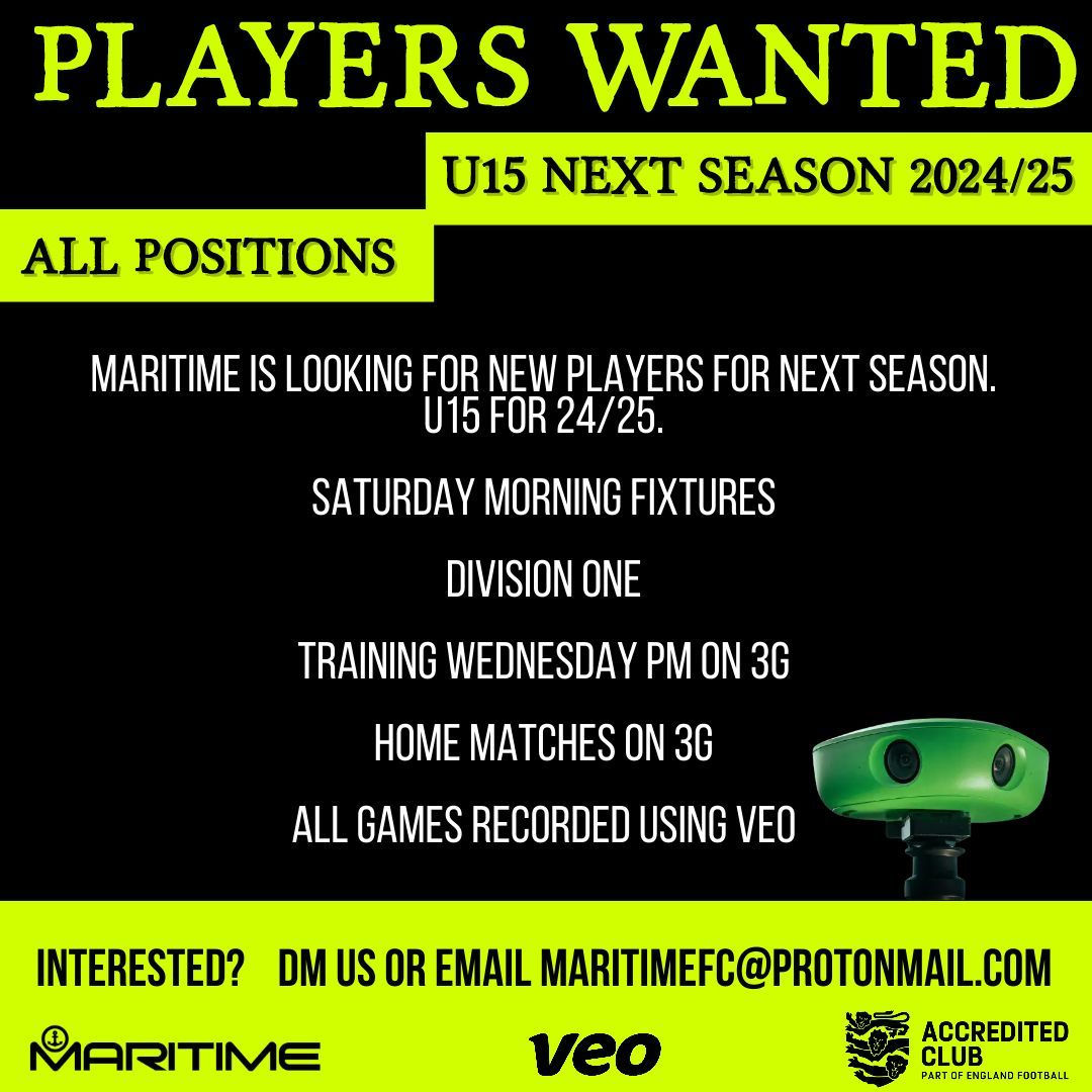 U15 players wanted for 2024/25

#suffolk #ipswich #tendring #playerswanted #suffolkfootball