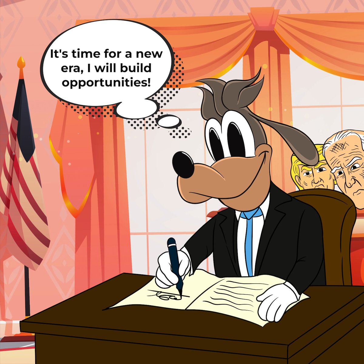 Imagine a token that does more than just rise in value - it rises to the occasion! $Guufy is on a mission to elect #GuufyForPresident, promising a future where everyone wins. Let's make financial freedom and fairness our reality! 🚀 #VoteWithYourWallet