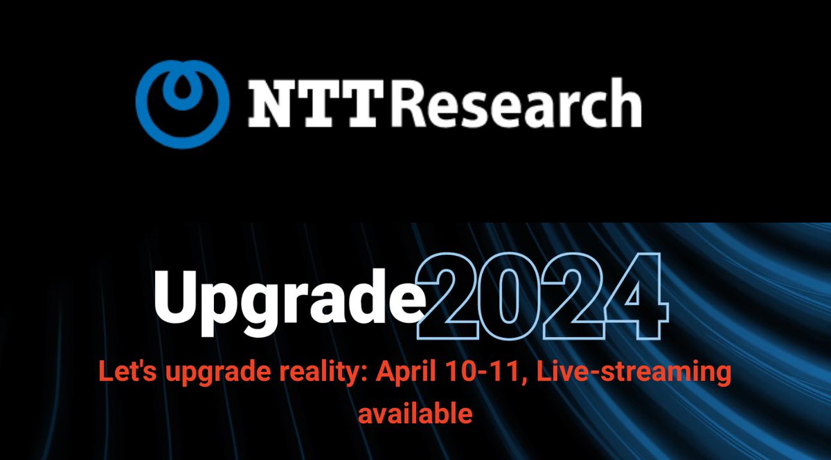Looking forward to spending time with @NttResearch at #Upgrade24 stay tuned for my live insights on @X upgrade.ntt-research.com/event/b7918f6b…