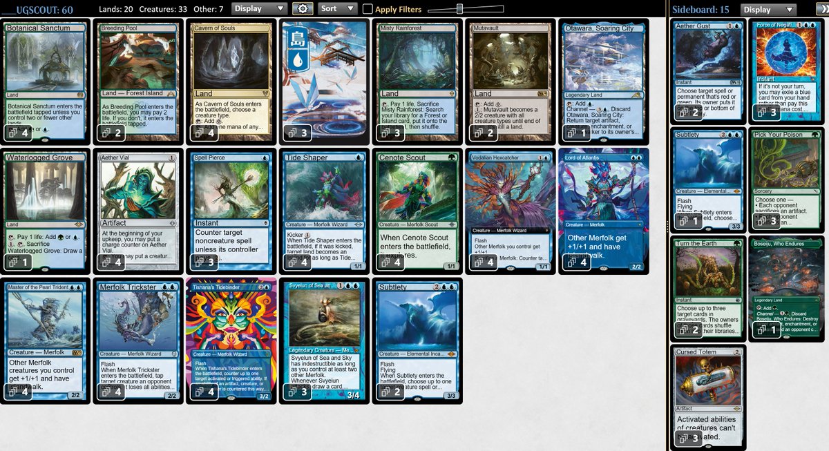 merfolkjoe's tweet photo. 5-0 with Simic Merfolk! 

Cenote Scout and Spell Pierce were all-stars. Only game loss was to an absurd nut hand game 1 (round 5) vs Scam. Then they got extremely salty when I had a good hand in game 3. Stay classy, Scam players!

@Zeigl_Mtg @NikachuMTG @Mengu09 https://t.co/OUi3yMHaOL