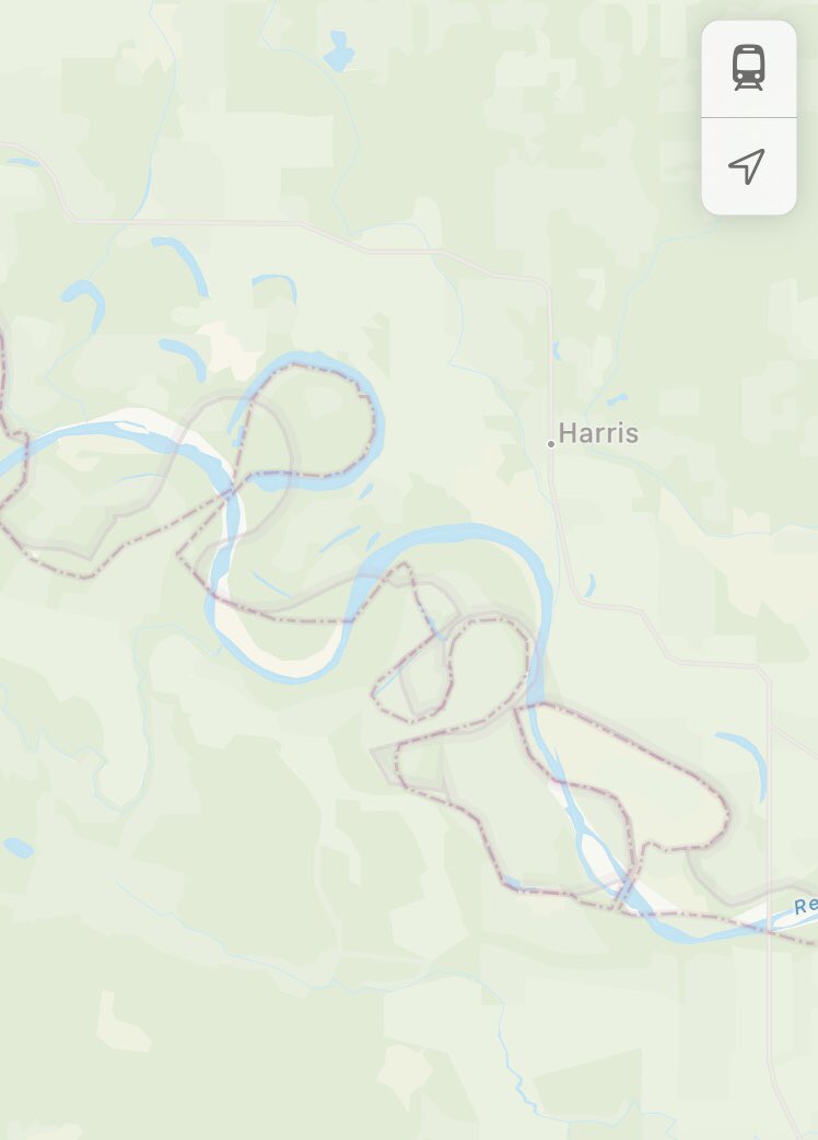 Bits of the Texas-Arkansas border are pretty wacky. (Best guess is the border runs where the river *used to* run — but even so…)