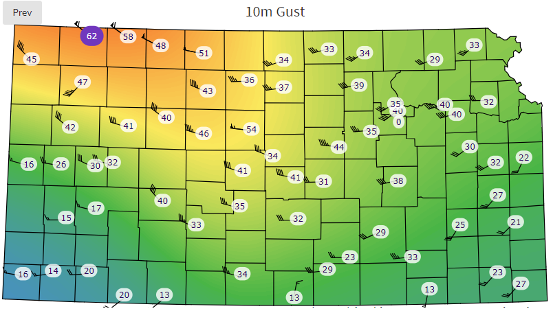 We're seeing very strong wind gusts across parts of northern/central Kansas this afternoon with our Ludell station in northwest Kansas gusting over 60 mph at 10 meters. #kswx
