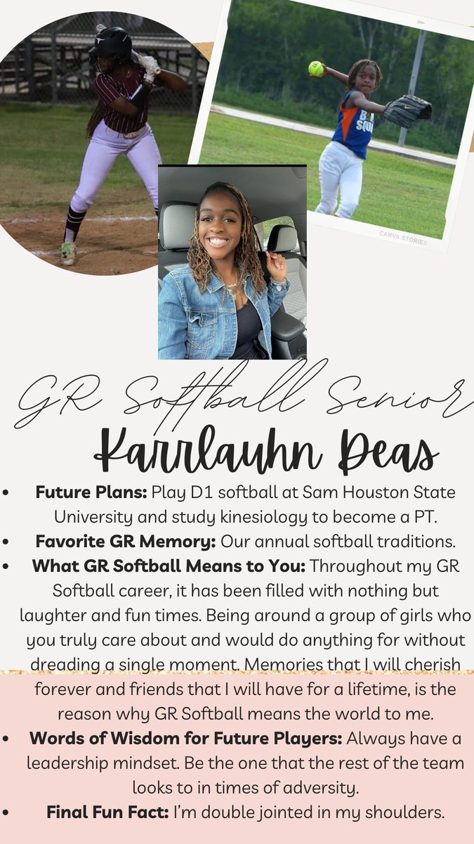 Coach_Janicek's tweet image. ✨ SENIOR SPOTLIGHT ✨ @KarrlauhnD1 No words to describe what a dugout without you is going to feel like next year. I couldn’t be more proud of who I have seen grow before my eyes and the leader you are is beyond special. 😭♥️ @BearkatsSB is getting one of very the best! #WeAreGR