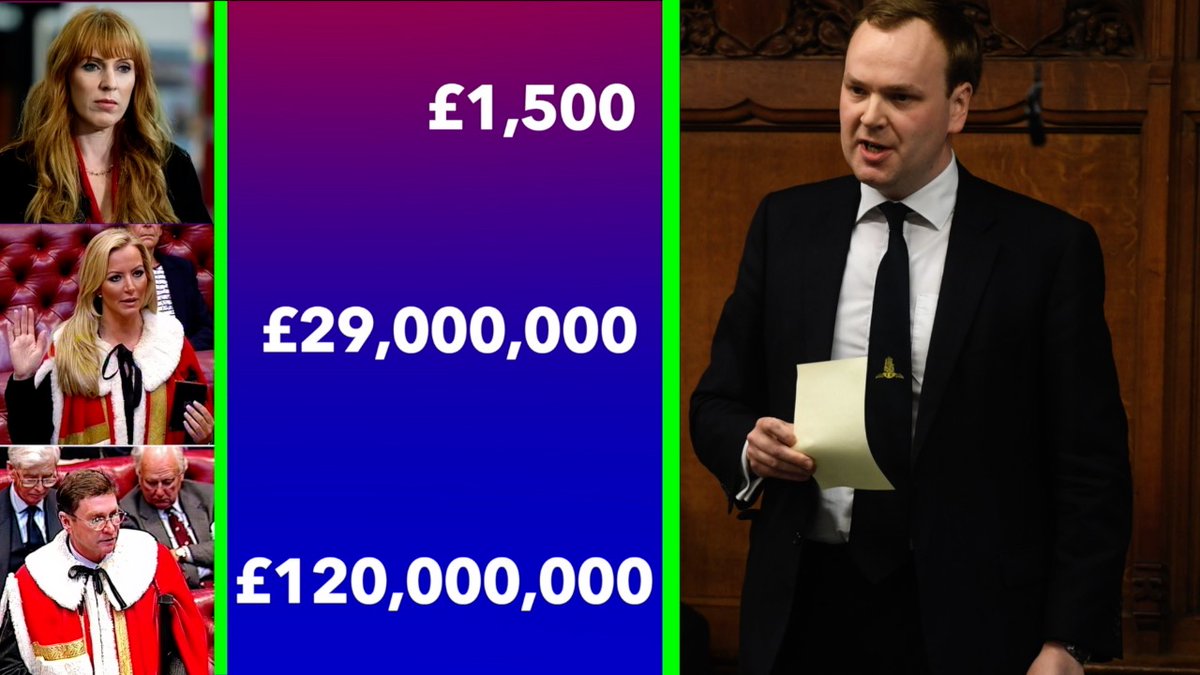 £1,500 - how much Angela Rayner is accused of owing £29,000,000 - how much Michelle Mone who is an unelected Baroness in the House of Lords secretly received from a PPE contact which is sat off shore £120,000,000 - how much Michael Ashcroft, who was formerly Lord Ashcroft