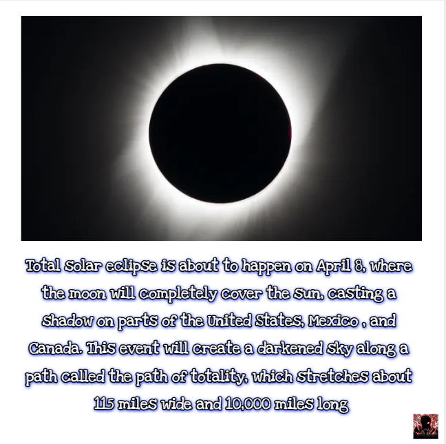 Historic And Rare Solar Eclipse Event About To Happen Today 🔜
#SolarEclipse #SolarEclipse2024 
#TotalSolarEclipse #Eclipse2024 #PathofTotality
#Astronomy #Skywatching #CelestialEvent
#Astrophotography #DarkSky #NatureWonder