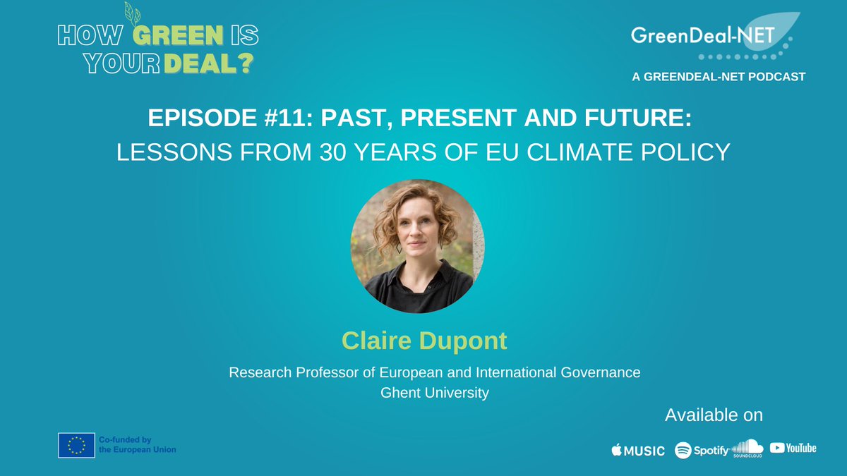 🍃Does the European Green Deal surpass previous EU climate governance approaches? 🎧In this episode, @Cladupont from @GovPA_Ugent identifies patterns in the 30 years of EU climate policy and discusses what needs to be done for the Green Deal to succeed 👉 greendealnet.eu/podcast-11-30-…