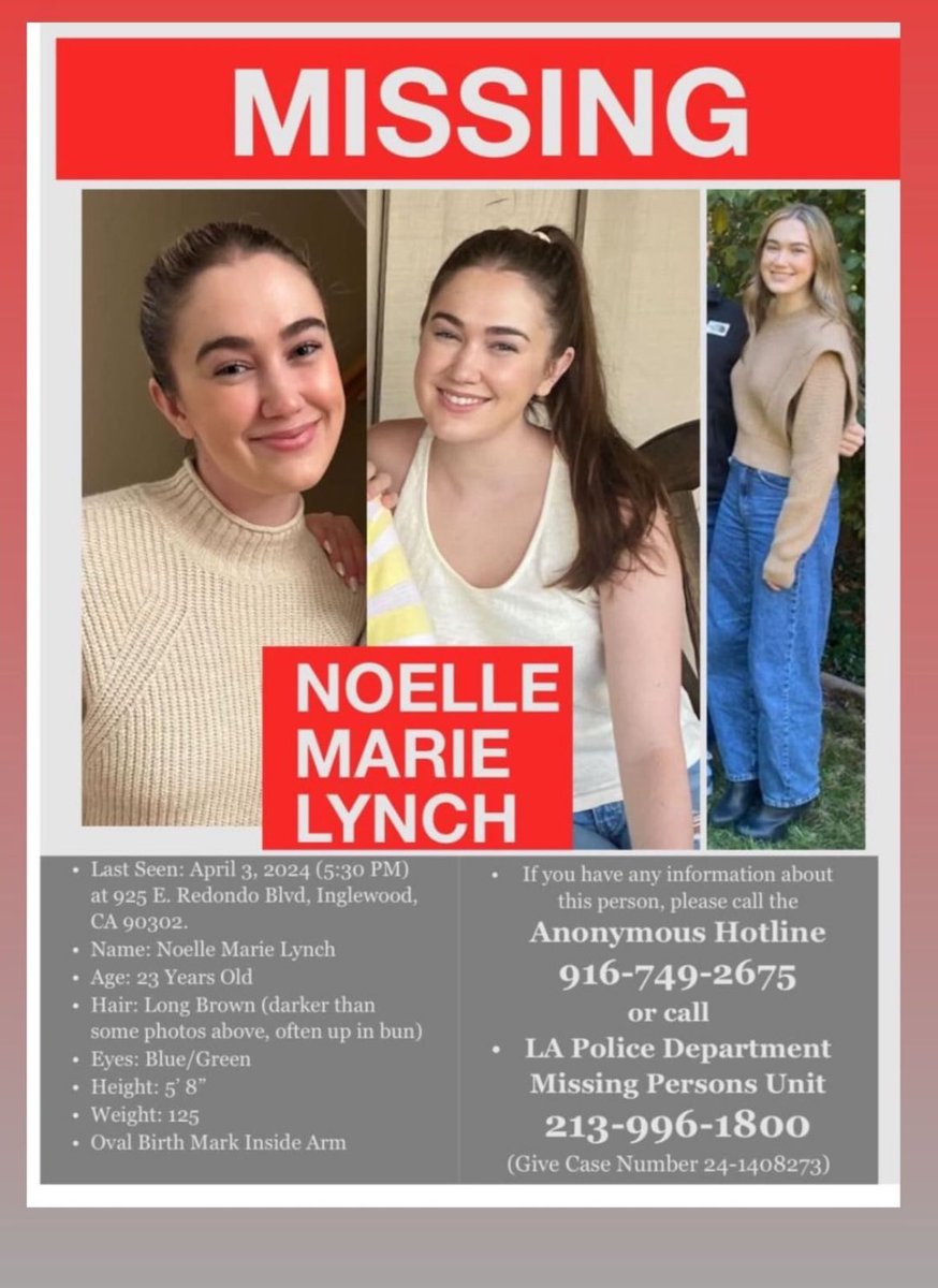 Hi all, if you can help share Noelle, originally from Sac, is missing in LA Please help share and help bring her home