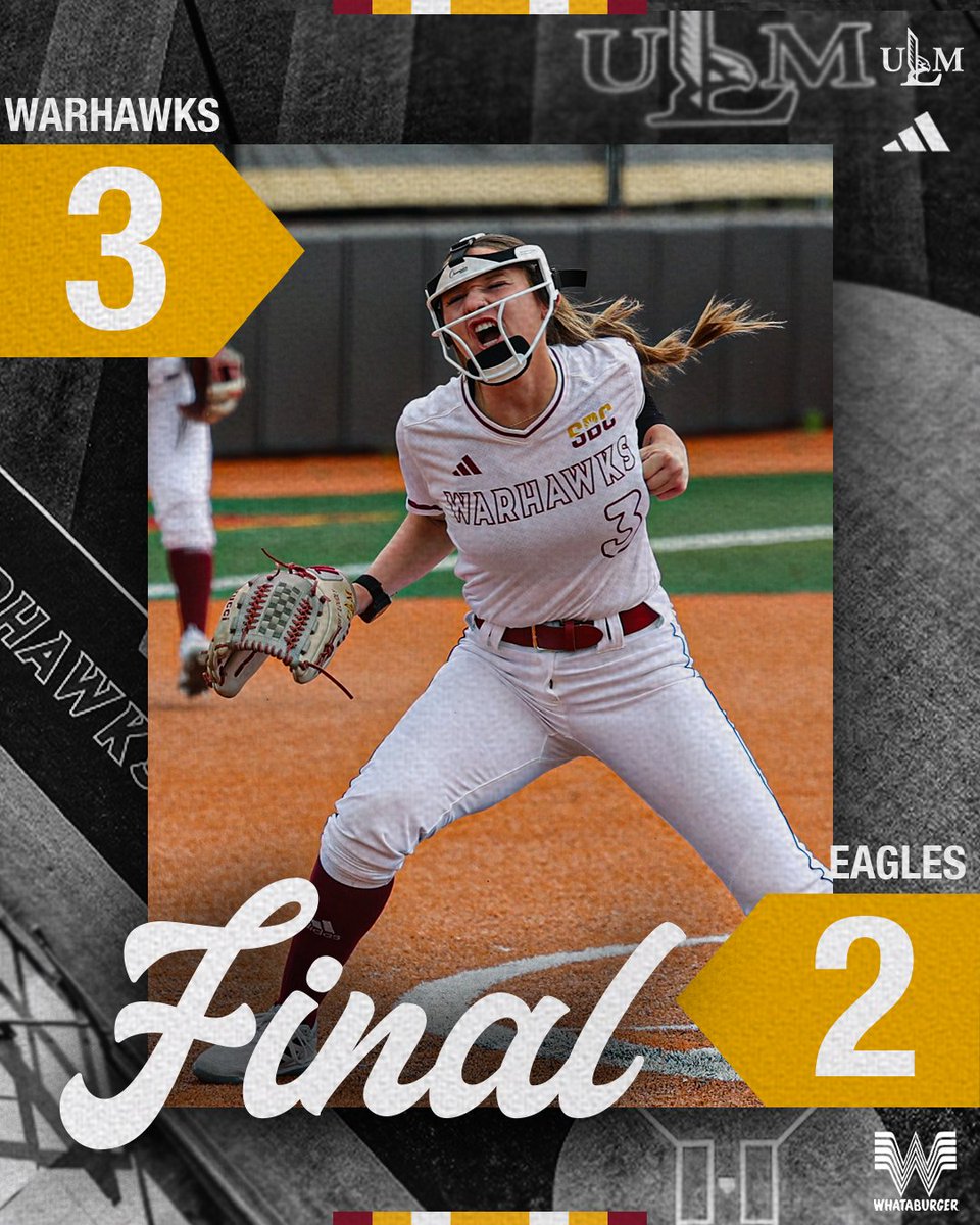 ULM_Softball's tweet photo. 𝘼𝙍𝙀 𝙔𝙊𝙐 𝙉𝙊𝙏 𝙀𝙉𝙏𝙀𝙍𝙏𝘼𝙄𝙉𝙀𝘿?

Warhawks sweep the Eagles 🧹🧹🧹

#ATTACK #SHIP https://t.co/YB8j88RQ8G