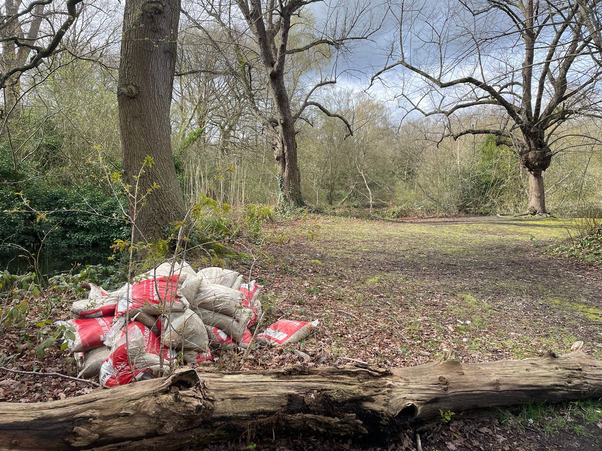 You may have noticed these bags near Rush Pond and wondered whether they had been dumped. In fact, they were ordered for planned maintenance work at the pond which can’t be carried out at the moment because the water levels are too high. We’ll move them when the levels drop.