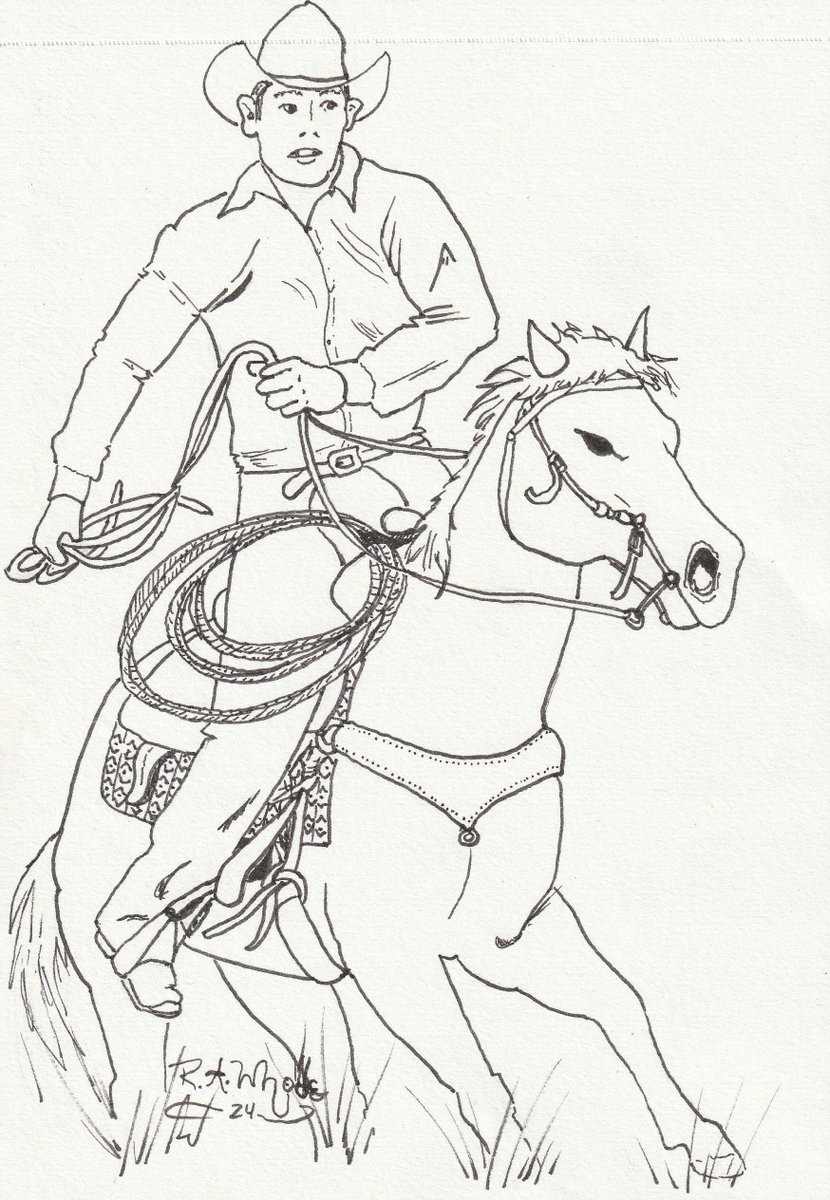Range Rider - ink drawing #art #artwork #inkart #drawing #cartoon #penandink #sketchart #illustration #illustrationart #sketch #penandinkart #penandinksketch #penandinkdrawing #cowboy #horse #rider #wildwest