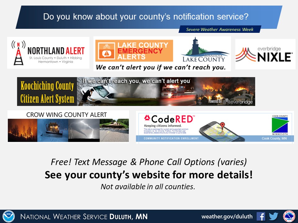 Did you know your county might offer weather alerts for free? This service varies by county and has different names – in Duluth and for all of St Louis County it’s called Northland Alert: member.everbridge.net/45300308561600… #SWAW #mnwx #wiwx