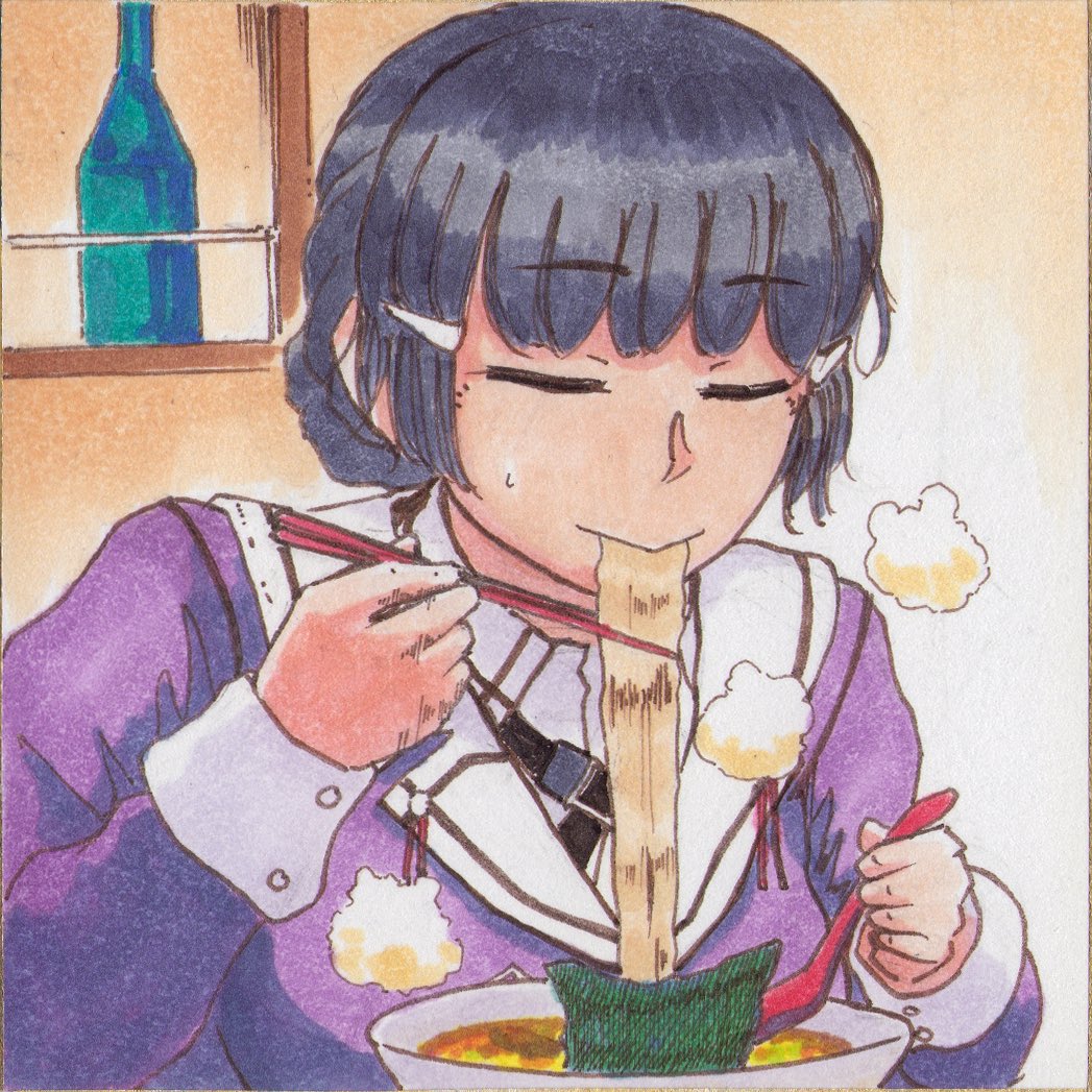 妙高(艦これ) 「ラーメン食べる妙高さん 」|坂上修 Syu Sakagamiのイラスト