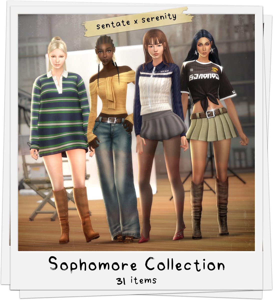 The Sophomore Collection is out now for early access! @serenitycc2 and I had so much fun collaborating last year we just had to make a sequel. This year’s set takes a casual, preppy approach to wardrobe essentials with a cute sporty twist. Public: 28th of April.
