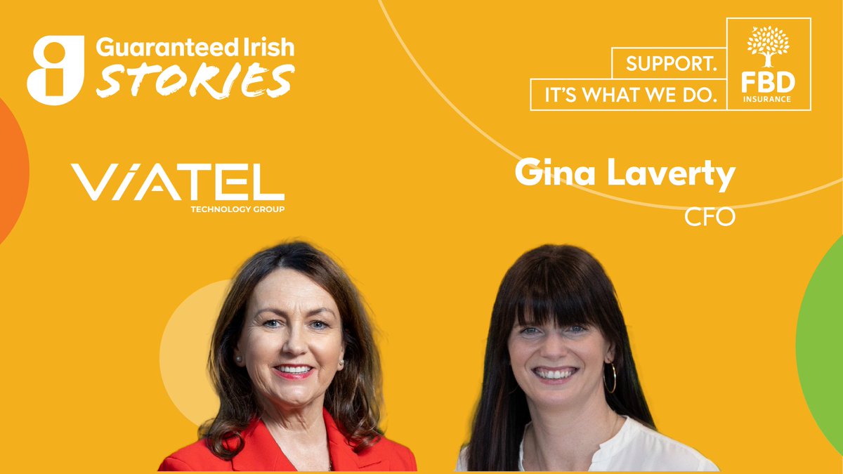 A brand new episode of Guaranteed Irish Stories drops tomorrow morning. Join us as host Brid O’Connell sits down with Gina Laverty, the dynamic CFO of @ViatelGroup. This podcast is supported by @fbd_ie. Linktree - hubs.li/Q02s0Jmx0 #sp #AllTogetherBetter