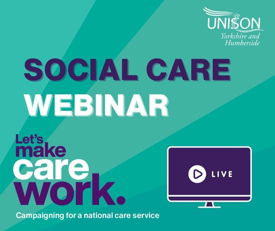 Don't forget, we have our social care webinar on Tuesday to explain all about our campaign for a National Care Service - and we want to hear from as many people working in the sector as possible. 📅 9 April 🕐 1pm (90 minutes max) Register here 👇 tinyurl.com/socialcarewebi…