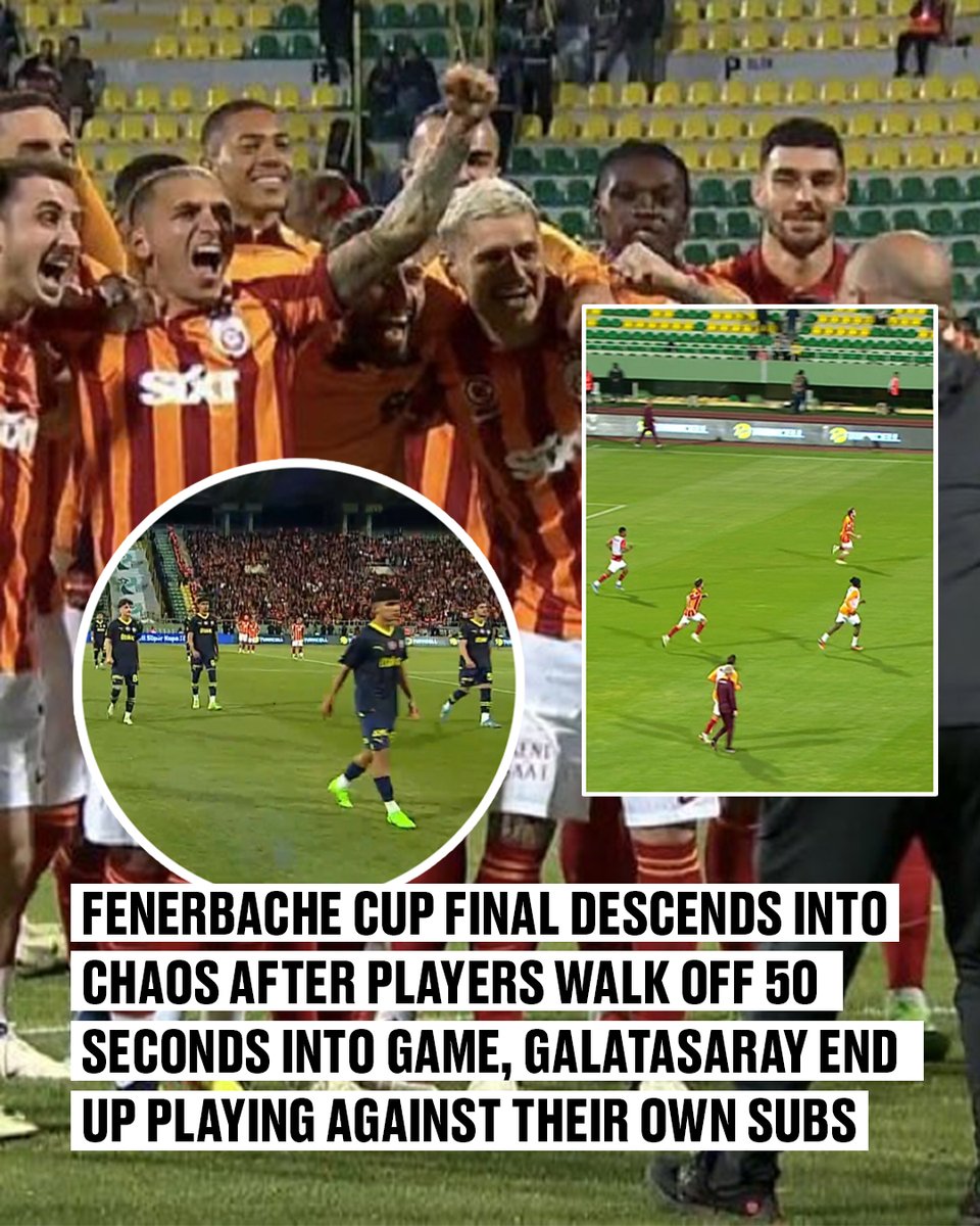 😮 Chaos in Turkey

🤯 Fenerbache fielded their U19 team for the final and left the pitch after conceding just 50 seconds in