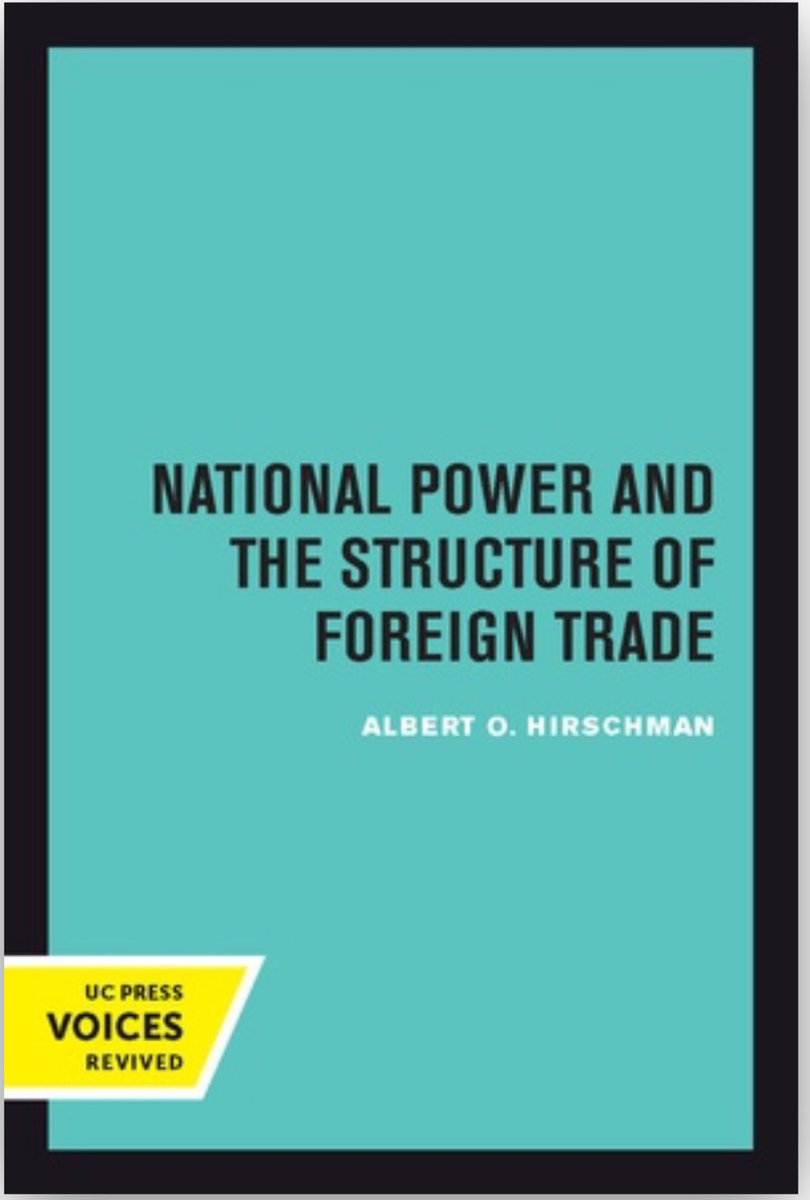 A great thread on a wonderful life. I have been reading Hirschman’s early work and found it deep and insightful. It’s long lost in economics. More than his development work (more well known) or his later dubious push away from modern econ…it is his early work on trade, finance,…
