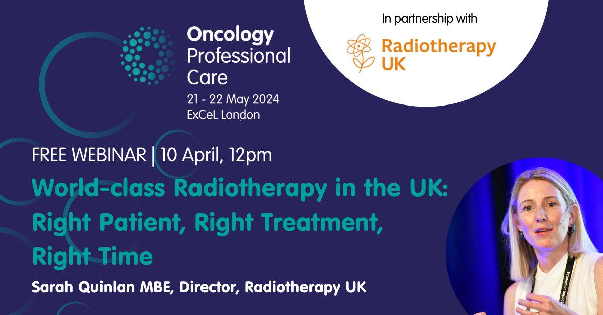 Webinar alert ➡️ A great chance to join @oncology_care, Sarah Quinlan MBE and Andy Tudor and explore what a 10-year Vision for World-class Radiotherapy could do for UK cancer patients. 🔗 bit.ly/3VQt9Bv