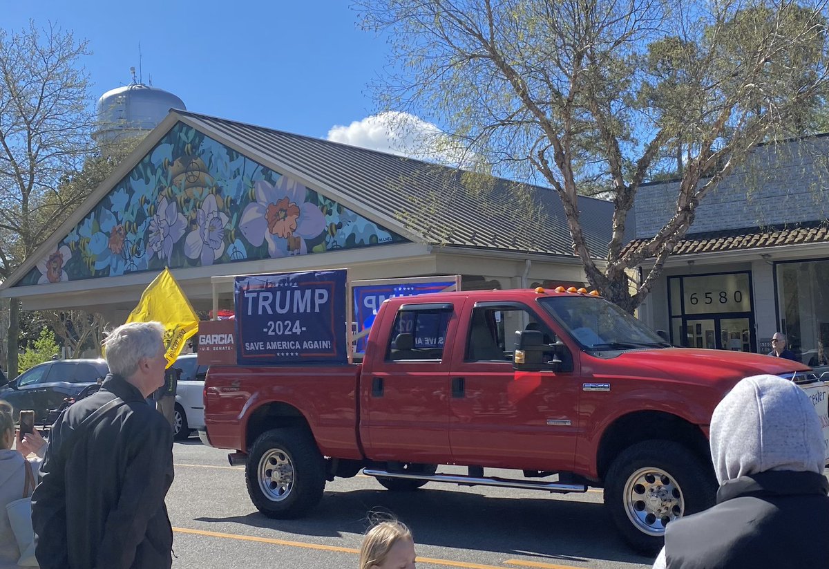 In our local parade yesterday and No Biden truck/car/signs/shirts/hats NOT ONE plus shirts/hats/stickers for sale and it was a record crowd at the festival in VA #MAGA #MAGA2024 #Trump2024  #VoteTrump 🇺🇸🇺🇸🇺🇸