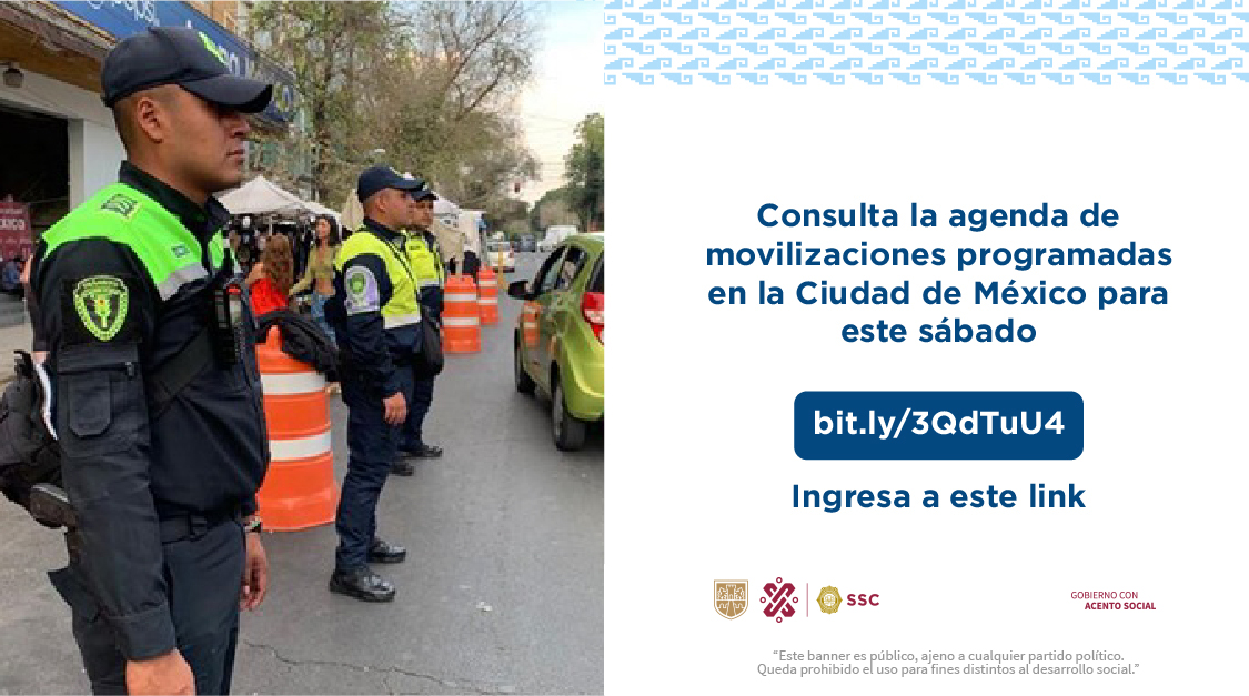 #CiudadSegura | 📱 Consulta las movilizaciones programadas para este sábado 13 de abril en la #CiudadDeMéxico. #SomosSSC 🚔🔎 Ingresa a: bit.ly/Agenda-Movi