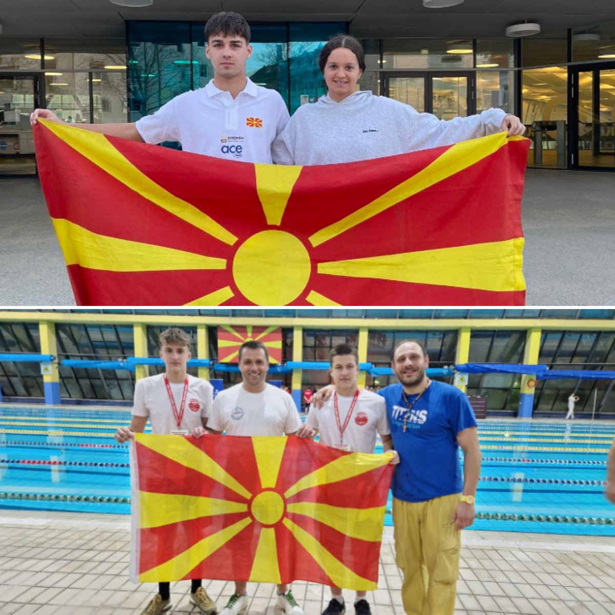 PVKOrion's tweet photo. Нашите пливачи,како дел од Репрезентацијата на Македонија во исто време настапуваа на два натпревари.🏊🇲🇰
Исидора и Огнен во Грац,додека Давид и Василиј во Скопје.🤩🫶
Браво ПЛИВАЧИШТА💪💪💪
.
.
.
#HWAPO #GoOrion https://t.co/D39J5iamm3