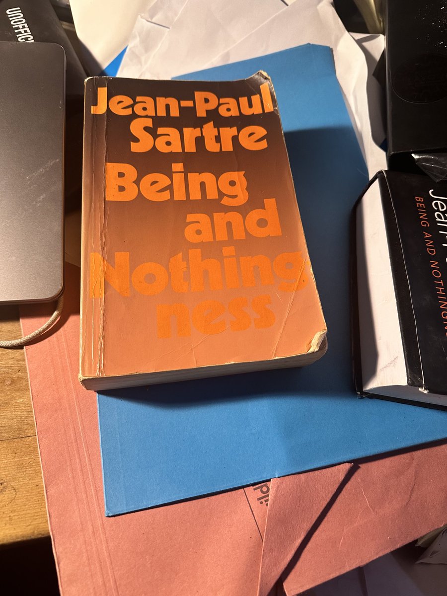 Writing my ⁦@TheNewEuropean⁩ about becoming prey to the other at death and am having a warm nostalgic feeling about my old copy of Being and Nothingness - remembering struggling to make sense of that book in a bedsit in Bristol in the early 1980s