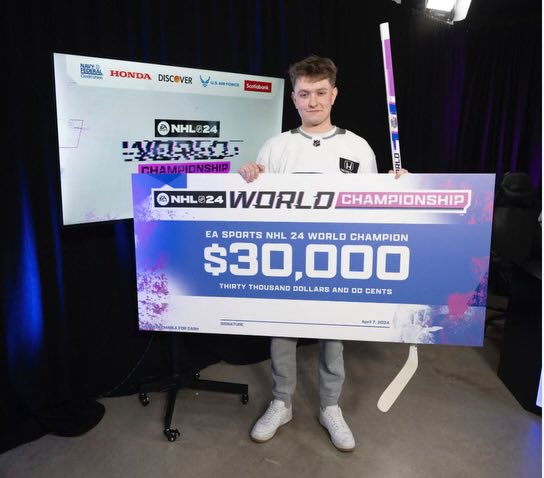 Congratulations to @PolgzNHL for becoming the @EASPORTSNHL 24 World Champion and taking home the $30,000 first place prize! Way to represent @Capitals & @capsgaming with pride 💪 #NHL24WC | #ALLCAPS