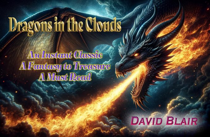 #BooksWorthReading #EpicFantasy 'It simply isn’t an adventure worth telling if there aren’t any dragons.’  - J.R.R. TOLKIEN 'Dragons in the Clouds' by David Blair dragonsintheclouds.com #adventure #2022IPA #IndependentPressAward #Distinguished #Favorite #FANTASYBOYS