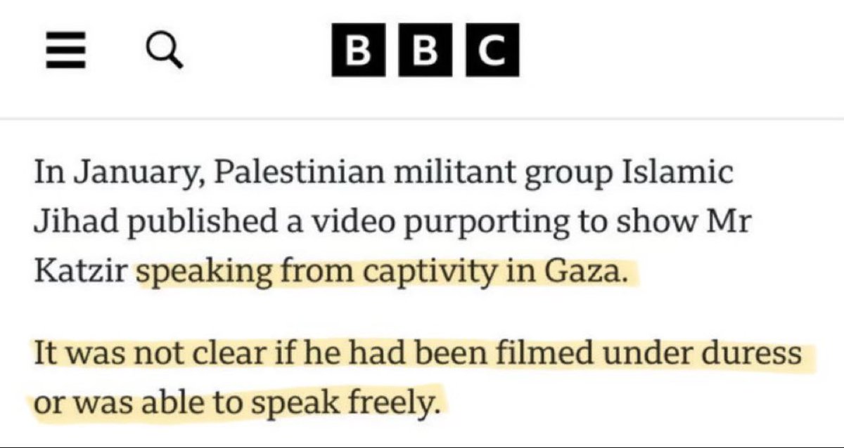 Time to sack Tim Davie of the @BBCNews If the BBC don’t understand that you must be under duress, by definition, if in captivity … quite frankly they should not be delivering news to the public. This ⬇️⬇️⬇️ is a total embarrassment.
