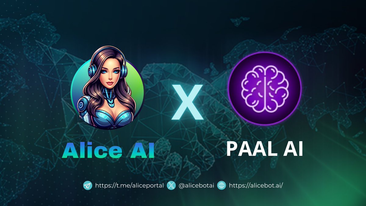 🌟 $ALICE AI and $PAAL AI : Powering Up Together! 🌟 We're excited to share that Alice AI is teaming up with @PaalMind This collaboration means Alice AI users can now effortlessly access information like whitepapers, latest influencer tweets, and live stats on telegram