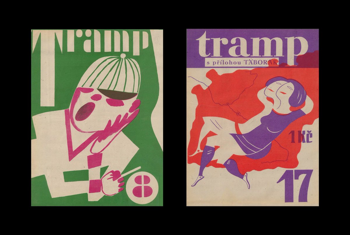 Czech Tramp (Tramping) News Covers from 1930 | Trampské Správy • Vibrant publication that embraced the tramp culture of its time.