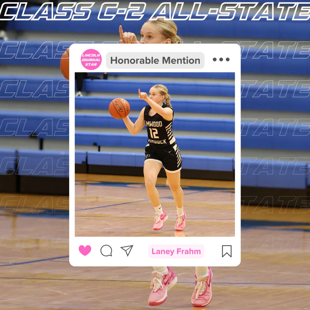 Elmwood-Murdock Womens Basketball (@emwomensbb) on Twitter photo Congratulations to <a href="/LaneyFrahm/">Laney Frahm</a> on being selected the Lincoln Journal Star HM C-2 All-State Team. #alwaysearnednevergiven Congratulations to <a href="/LaneyFrahm/">Laney Frahm</a> on being selected the Lincoln Journal Star HM C-2 All-State Team. #alwaysearnednevergiven