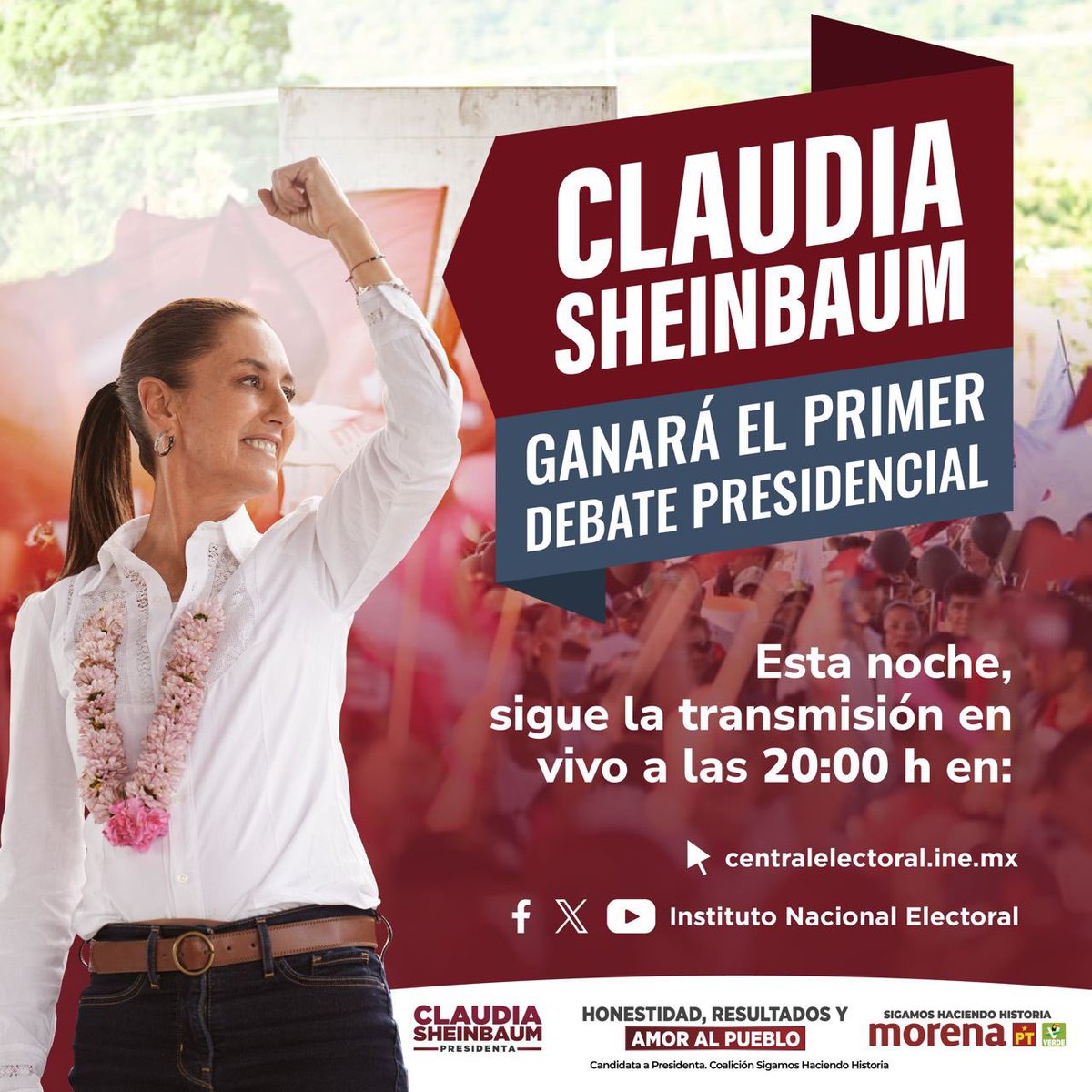 Desde #ÁlvaroObregón apoyamos la construcción del Segundo Piso de la #CuartaTransformación ¡ @claudiashein será Presidenta, y hoy ganará el #DebatePresidencial2024 ! #ConCasarín