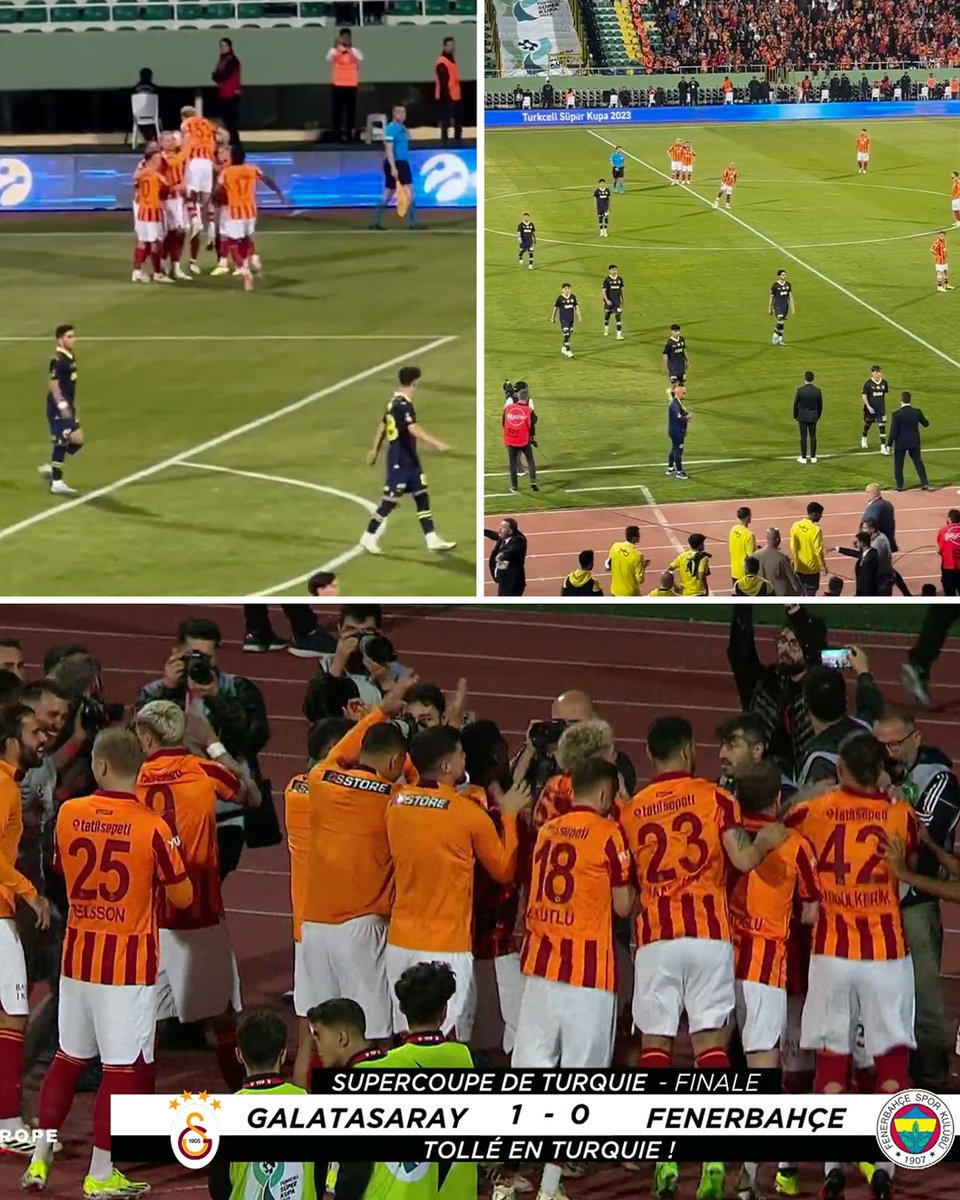 Fenerbahce's players have LEFT the pitch against Galatasaray in the Super Cup final after conceding a goal through Icardi in the first 50 seconds 🤯🇹🇷 Fenerbahce played their U19's and withdrew their players from the pitch to send a message to the Turkish federation, after the…
