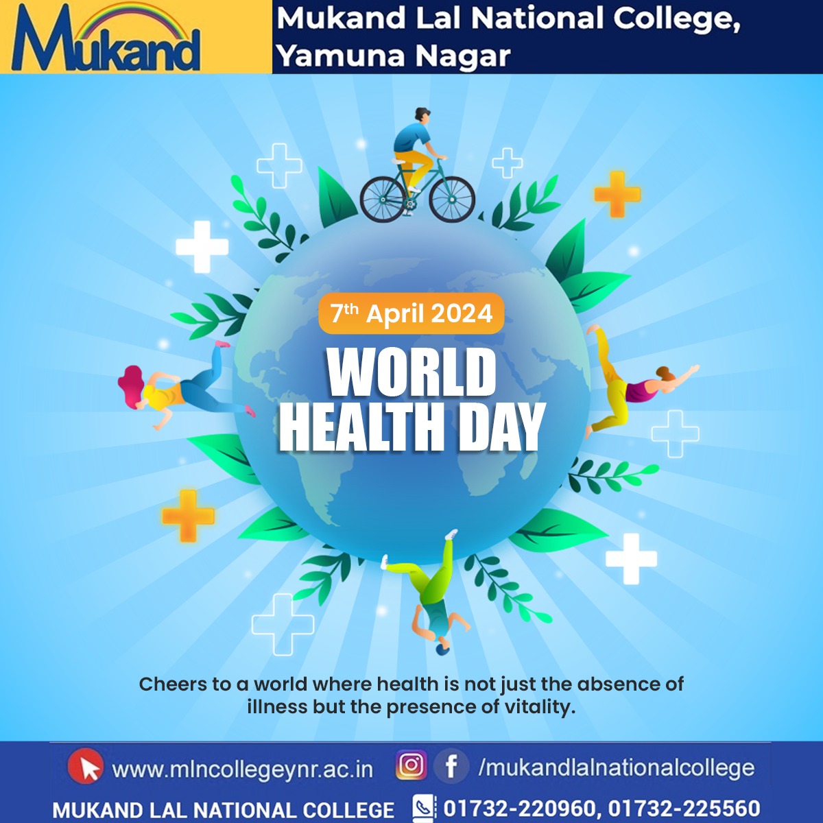 This World Health Day, let's prioritize mental health and well-being, because a healthy mind is just as important as a healthy body.

Happy World Health Day! 🏥🌍

.

.

.

#worldhealthday #healthday #healthiswealth #health #healthybody #healthymind #healthylife #mln #mlncollege