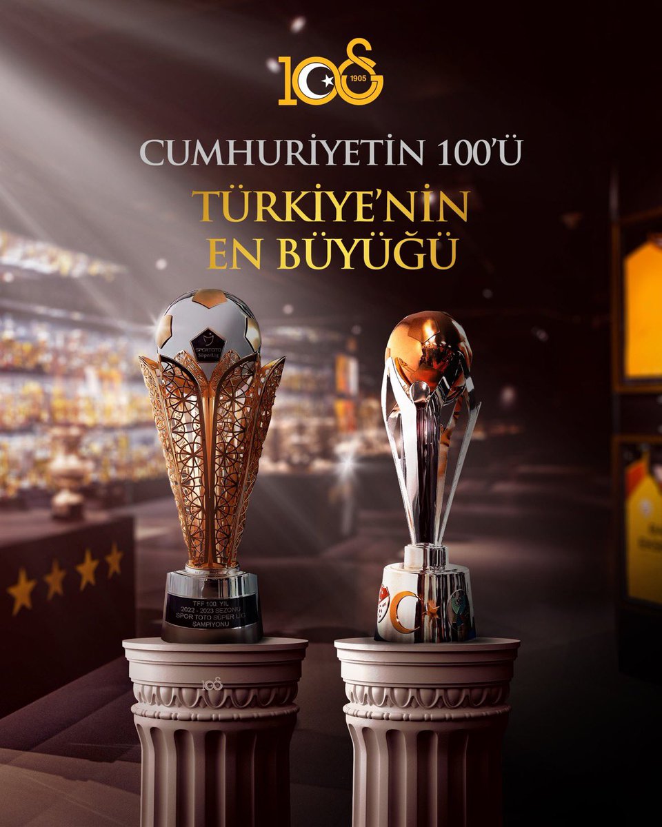 Cumhuriyet’in 100.yılında Süper Kupa, Galatasaray’ın… Şimdi Galatasaray için sırada 24.şampiyonluk var.. Galatasaray bugün bir kez daha Türkiye’nin en büyüğü olduğunu göstermiştir… Tebrikler Galatasaray 🟡🔴