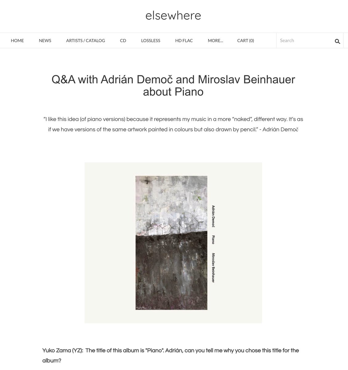 Q&A with Adrián Demoč and Miroslav Beinhauer about 'Piano' (elsewhere 031). elsewheremusic.net/qa-with-adrian…