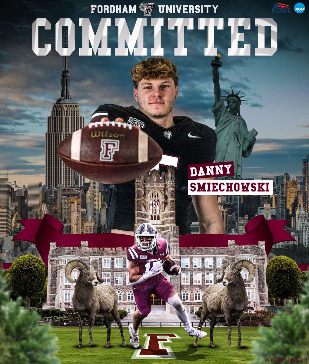 D_Smiechowski's tweet photo. I’m excited to announce my commitment to continue my academic and athletic career at Fordham University! I would like to thank my family, coaches, and teammates who helped make this possible.@Coach_Conlin @ArtAsselta @CoachLenahan @FORDHAMFOOTBALL @coachgant14 @coachdcord https://t.co/4z5bH1BVt6