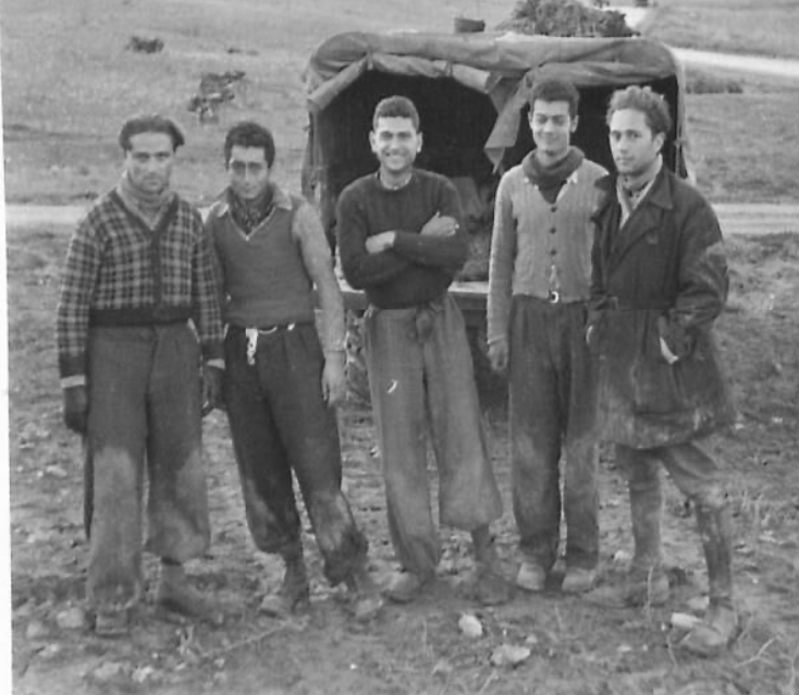 Forced labourers having escaped from a German camp in Tunisia, enter British lines. December 1942. Teenagers by the look of them. Thin too. Quite rare to see photos of this subject. #Tunisia81 (IWM NA 275).