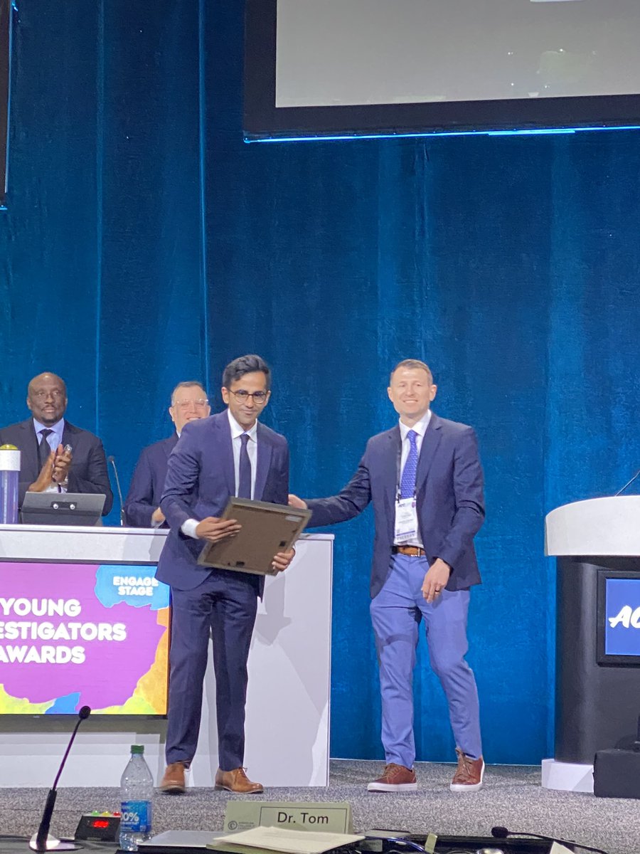 So proud of our future chief Sulaiman Somani for winning the Young Investigator Award for Outcomes Research at #ACC2024