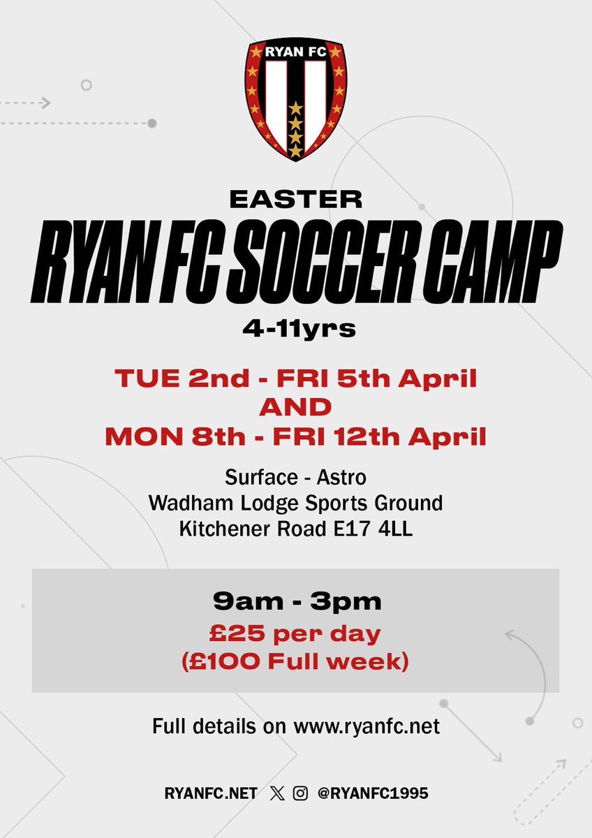 Back ON all this Week Ryan FC Soccer Camp and standard was very strong last week from all ages 👏👏