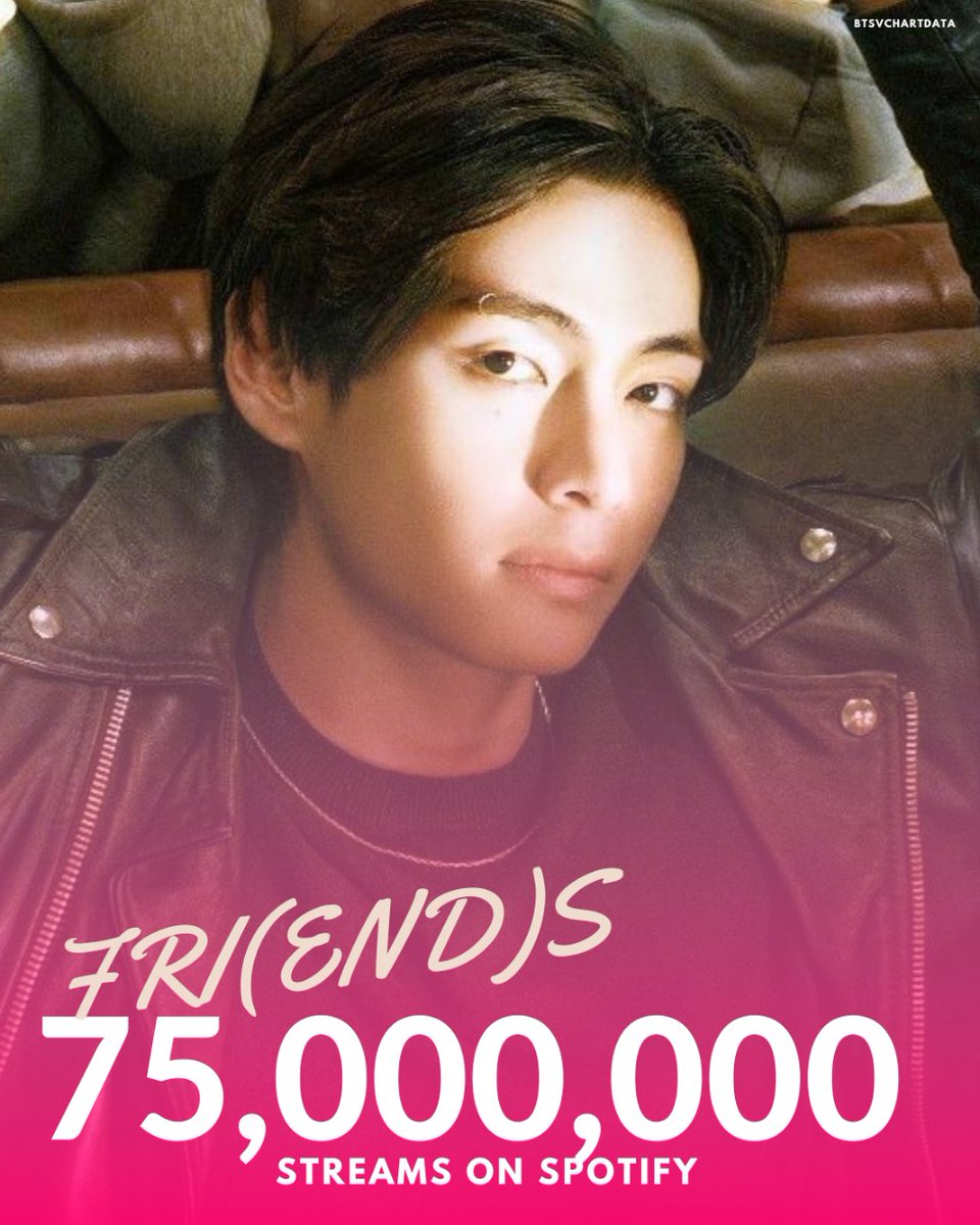 FRI(END)S by V has surpassed 75,000,000 streams on Spotify!