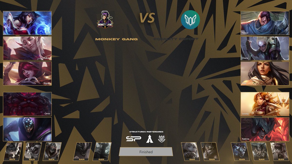 Début de la première game de cette soirée !
Swiss Stage Day 2

Monkey Gang VS <a href="/Equality_Corp/">Equality</a> 

C'est tout de suite sur notre twitch ! twitch.tv/globalseasonsh…