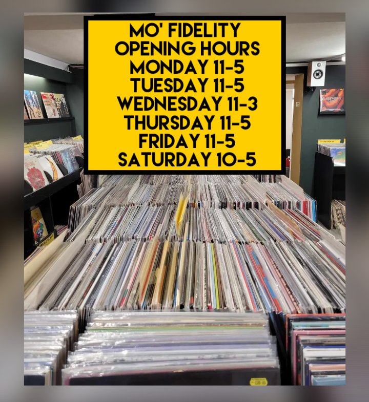 New Mo' Fidelity Records, new season, new opening hours. From tomorrow...