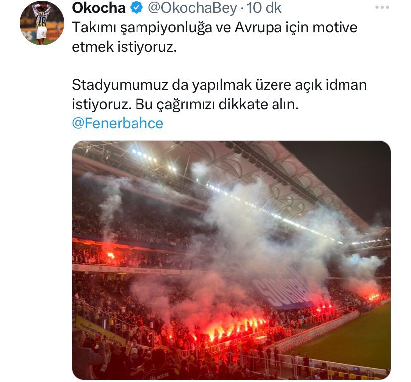 Şu akşamdan sonra Olimpiakos maçı öncesinde ilk takım antrenmanı Saraçoğlu’na alın. Stadı taraftara açın. Tüm Türkiye gerçek büyüğü görsün. @Fenerbahce