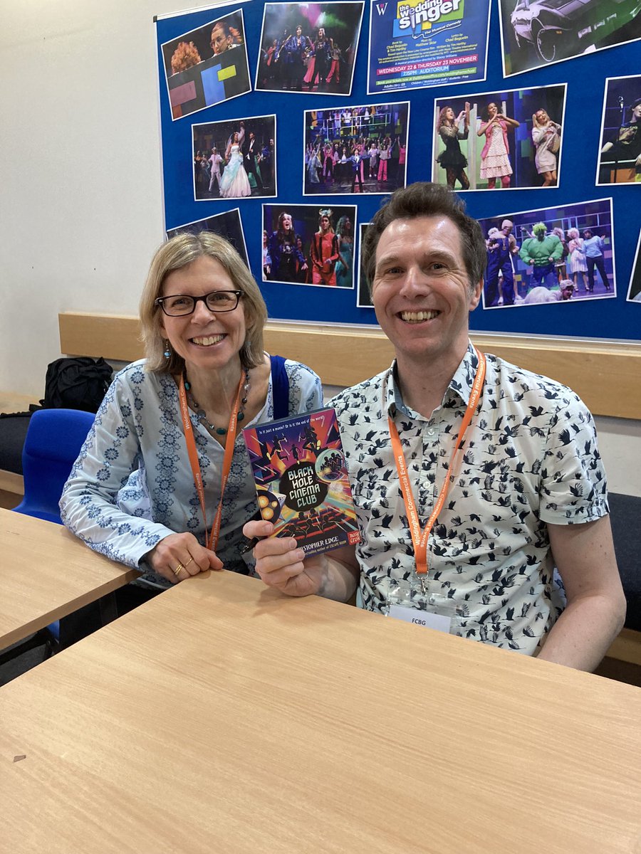 Final session of this fabulous weekend #FCBG24 was with the amazing @edgechristopher who took us on a wild and wacky trip to the Black Hole Cinema Club! Great to meet Christopher and get my book signed! @FCBGNews