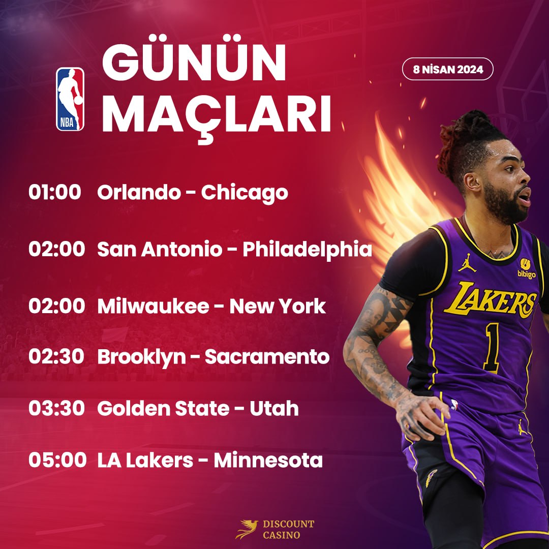 🏀Gecenin #NBA maçları Discountcasino'da!!! 

💥Potanın coşkusu Discountcasino'da çıkar!!!

Discountcasino👉 bit.ly/3vrZ5AV

#spor #canliiddaa