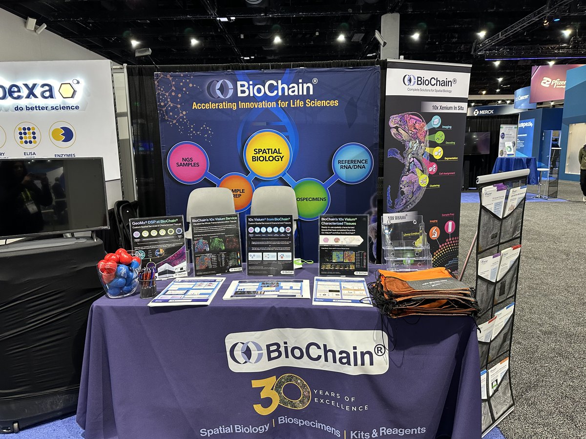 BioChain's tweet photo. Join #BioChain at #AACR inside the San Diego Convention Center at Booth 3552. Learn about our new spatial biology services and biosample and reagents. Book time with us ➡️ https://t.co/J04S6cRr5V https://t.co/HHv7ZRXY93